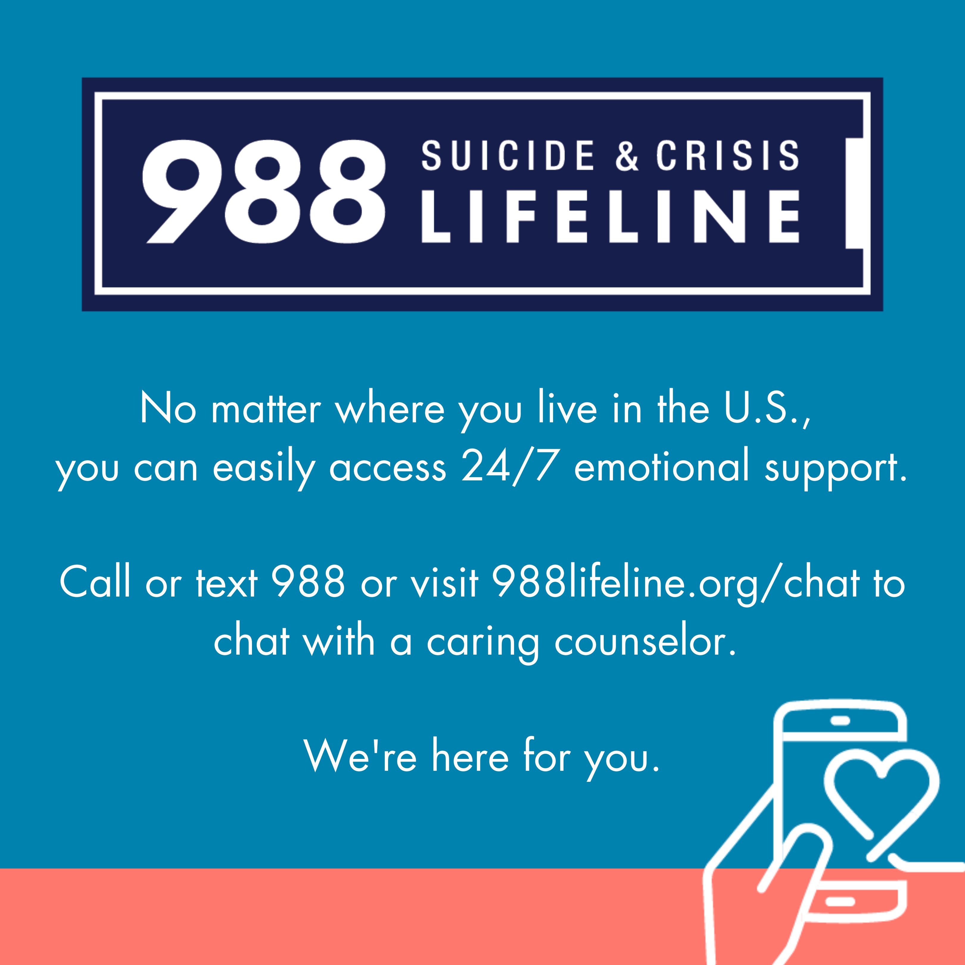 988 Suicide & Crisis Lifeline Image